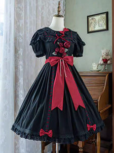 Sweet Lolita Dress Polyester Short Sleeves Dress Lolita Dress