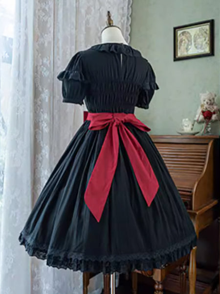 Sweet Lolita Dress Polyester Short Sleeves Dress Lolita Dress