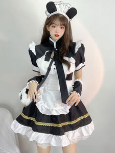 Sweet Lolita Dress Polyester Short Sleeves Ruffles Dress