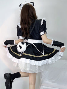 Sweet Lolita Dress Polyester Short Sleeves Ruffles Dress