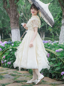 Sweet Lolita Dress Polyester Short Sleeves Ruffles Dress Sweet Lolita Dress