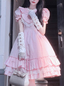 Sweet Lolita Dress Polyester Short Sleeves Sweet Dress Lolita Dress