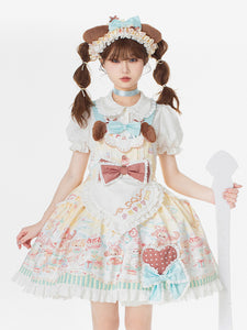 Sweet Lolita Dress Polyester Short Sleeves Sweet Fairytale Lolita Dress