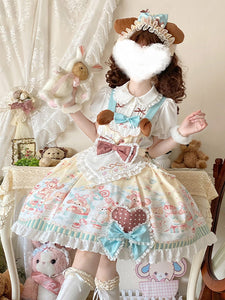 Sweet Lolita Dress Polyester Short Sleeves Sweet Fairytale Lolita Dress