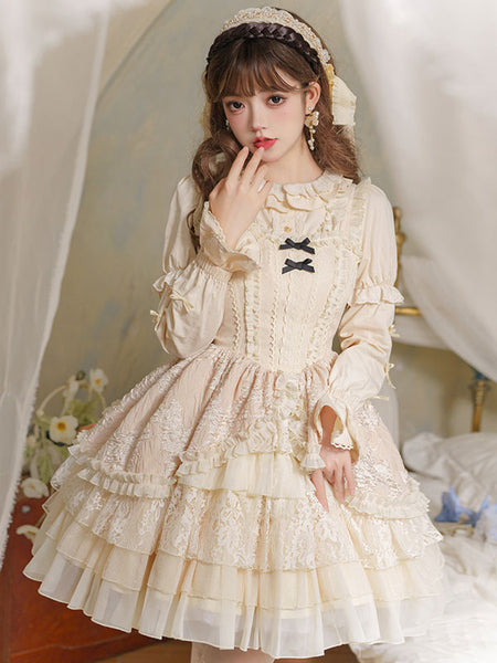 Sweet Lolita Dress Polyester Sleeveless Jumper Dress