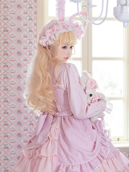 Sweet Lolita Dress Polyester Sleeveless Jumper Ruffled Sweet Lolita Dress