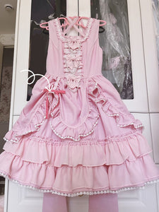 Sweet Lolita Dress Polyester Sleeveless Jumper Ruffled Sweet Lolita Dress