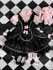 Sweet Lolita Dress Polyester Sleeveless Jumper Ruffled Sweet Lolita Dress