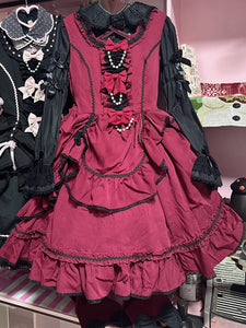 Sweet Lolita Dress Polyester Sleeveless Jumper Ruffled Sweet Lolita Dress