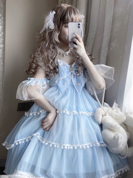 Sweet Lolita Dress Polyester Sleeveless Sweet Jumper Lolita Dress