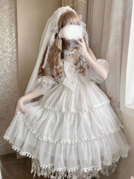 Sweet Lolita Dress Polyester Sleeveless Sweet Jumper Lolita Dress