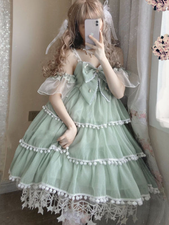 Sweet Lolita Dress Polyester Sleeveless Sweet Jumper Lolita Dress