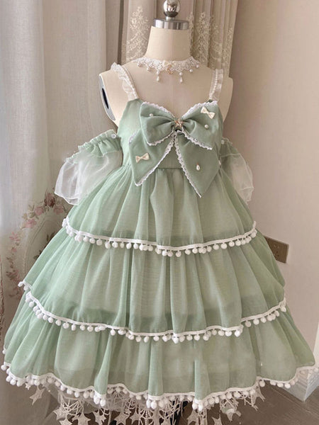 Sweet Lolita Dress Polyester Sleeveless Sweet Jumper Lolita Dress