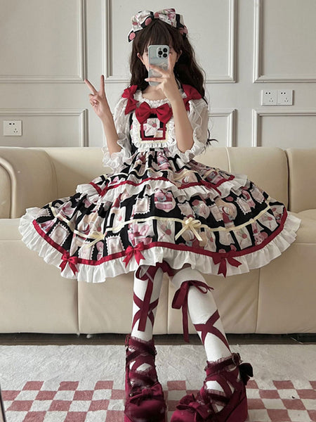 Sweet Lolita Dress Polyester Sleeveless Sweet Jumper Lolita Dress