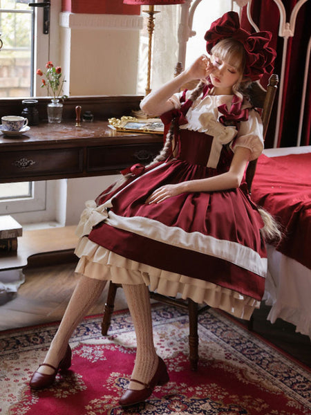 Sweet Lolita Dress Polyester Sleeveless Sweet Jumper Lolita Dress