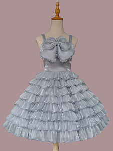 Sweet Lolita Dress Tulle Sleeveless Ruffles Jumper Dress