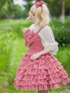 Sweet Lolita Dress Tulle Sleeveless Ruffles Jumper Dress