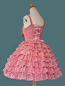 Sweet Lolita Dress Tulle Sleeveless Ruffles Jumper Dress