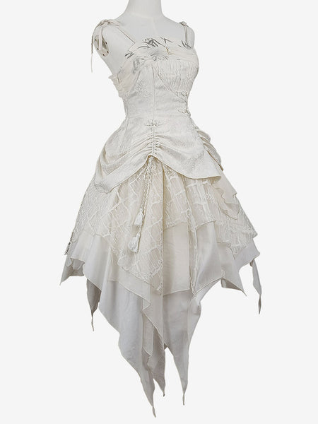 Sweet Lolita JSK Dress Ecru White Lolita Jumper Skirts