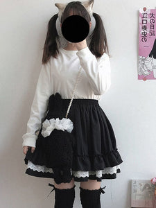 Sweet Lolita SK Ruffles Burgundy Lolita Skirts