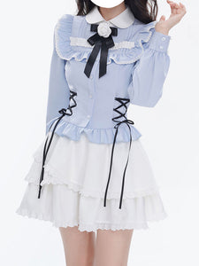 Sweet Lolita SK White Ruffles Tiered Lolita Skirts