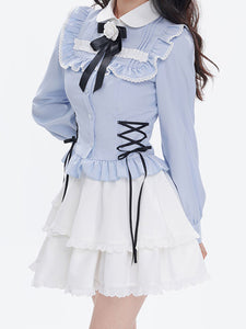 Sweet Lolita SK White Ruffles Tiered Lolita Skirts