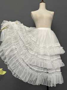 Sweet Lolita SK White Tiered Ruffles Lolita Skirts