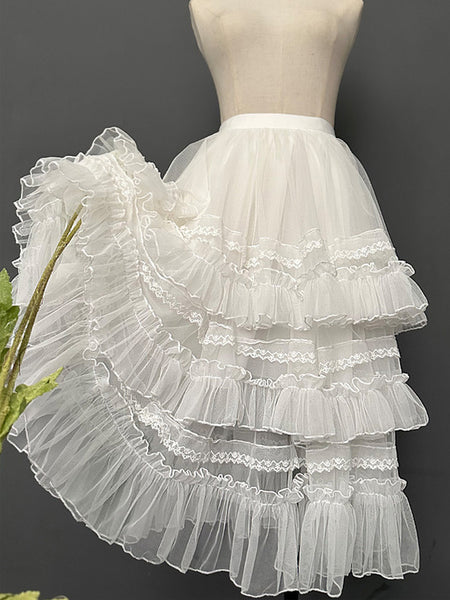 Sweet Lolita SK White Tiered Ruffles Lolita Skirts