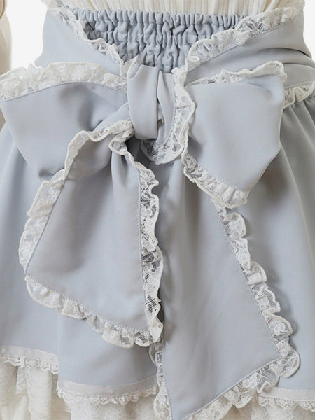 Sweet Lolita Skirt Ruffles Lace Up Pink Lace Lolita Skirts