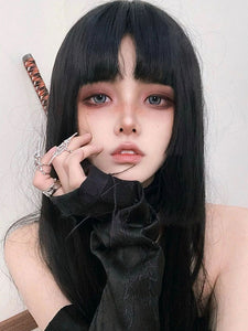 Sweet Lolita Wig Black Long Heat-resistant Fiber Lolita Accessories