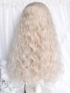 Sweet Lolita Wig Long Heat-resistant Fiber Ecru White Lolita Accessories