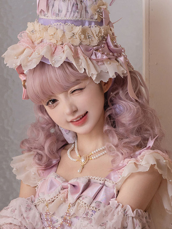 Sweet Lolita Wig Long Heat-resistant Fiber Pink Lolita Accessories