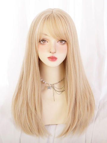 Sweet Lolita Wig Tousled Heat-resistant Fiber Light Gold Lolita Accessories