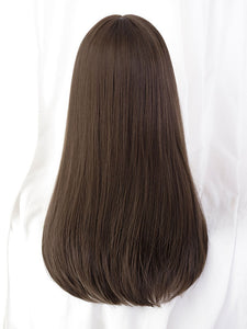 Sweet Lolita Wigs Deep Brown Long Heat-resistant Fiber Tousled Lolita Accessories