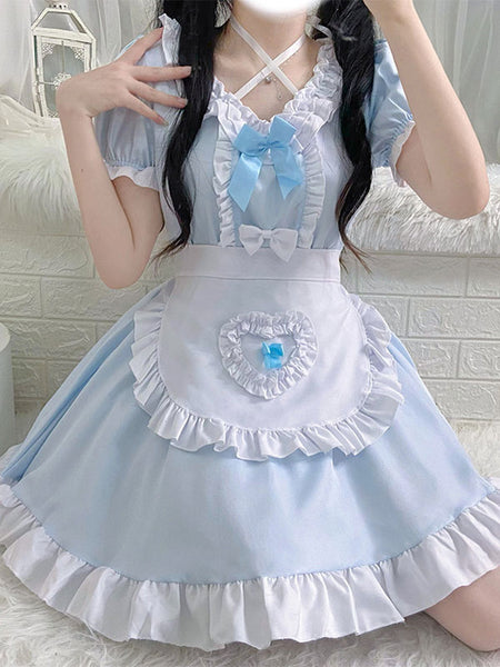 Sweet Maid Lolita Dress Polyester Short Sleeves Dress