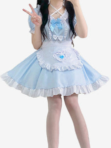 Sweet Maid Lolita Dress Polyester Short Sleeves Dress