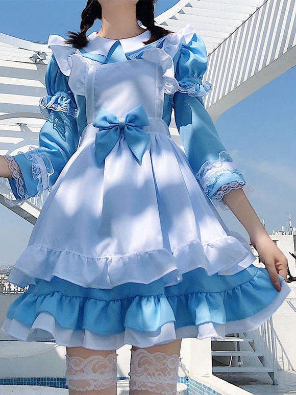 Sweet Maid Lolita Dress Polyester Short Sleeves Dress