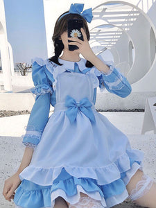 Sweet Maid Lolita Dress Polyester Short Sleeves Dress