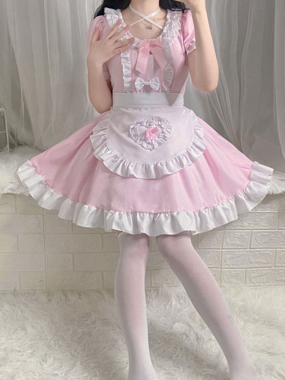 Sweet Maid Lolita Dress Polyester Short Sleeves Lolita Dress