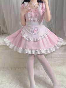 Sweet Maid Lolita Dress Polyester Short Sleeves Lolita Dress