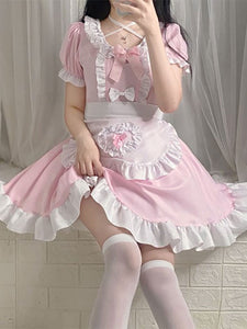 Sweet Maid Lolita Dress Polyester Short Sleeves Lolita Dress