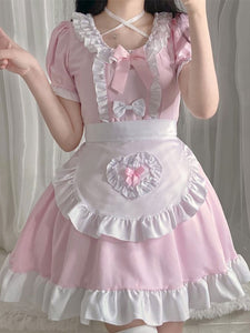 Sweet Maid Lolita Dress Polyester Short Sleeves Lolita Dress