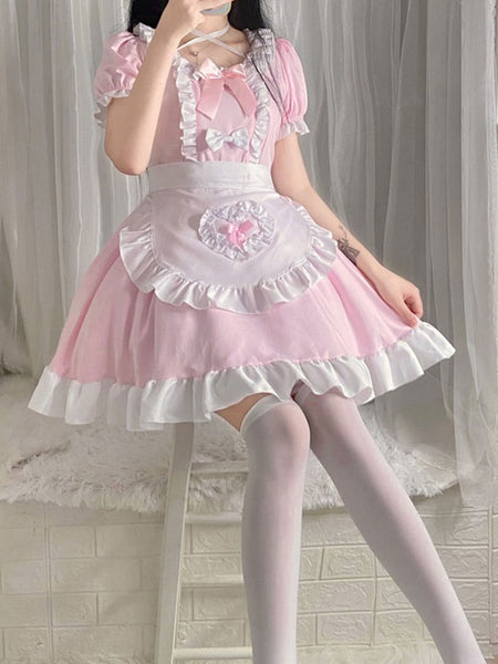 Sweet Maid Lolita Dress Polyester Short Sleeves Lolita Dress