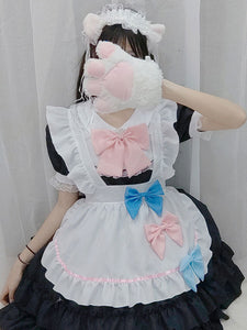 Sweet Maid Lolita Dress Polyester Short Sleeves Ruffles Lolita Dress