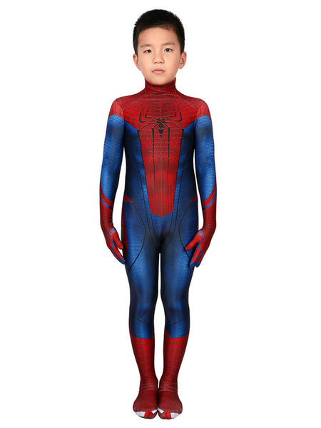 The Amazing Spider Man Kids Cosplay Red Jumpsuit Lycra Spandex Catsuits Zentai Marvel Movie Spiderman 2012 Kids Cosplay Costumes