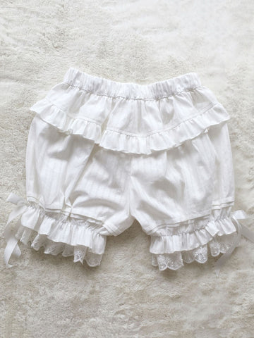 Sweet Lolita Bloomers White Jacquard Loose Lolita Shorts