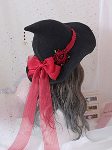 Gothic Lolita Hat Bowknot Rose Polyester Black Lolita Accessories